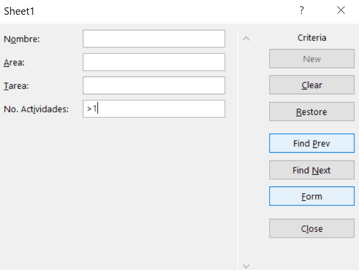 critero filtro herramienta forma Excel