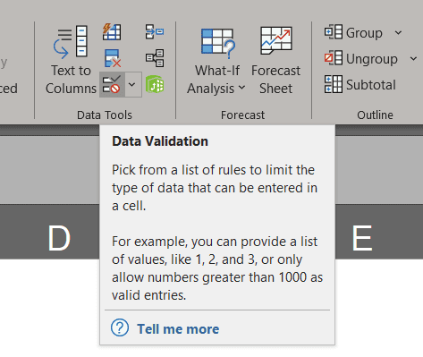 validación de datos boton 