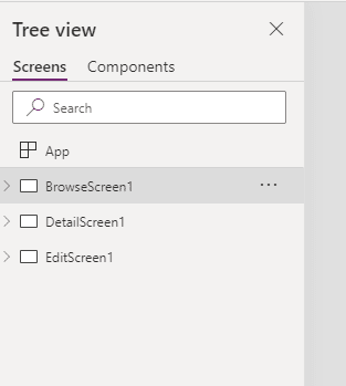 Vista de Arbol PowerApps 