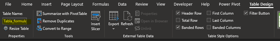 Excel tabla datos 2