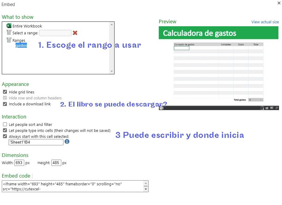 Excel 365: Compartir tu libro de Excel en una pagina web -